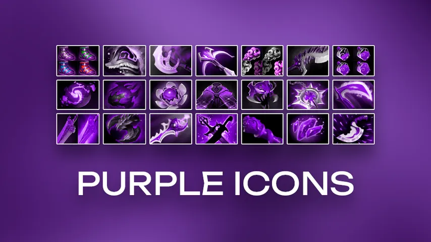 Purple Icons Dota 2 mod preview